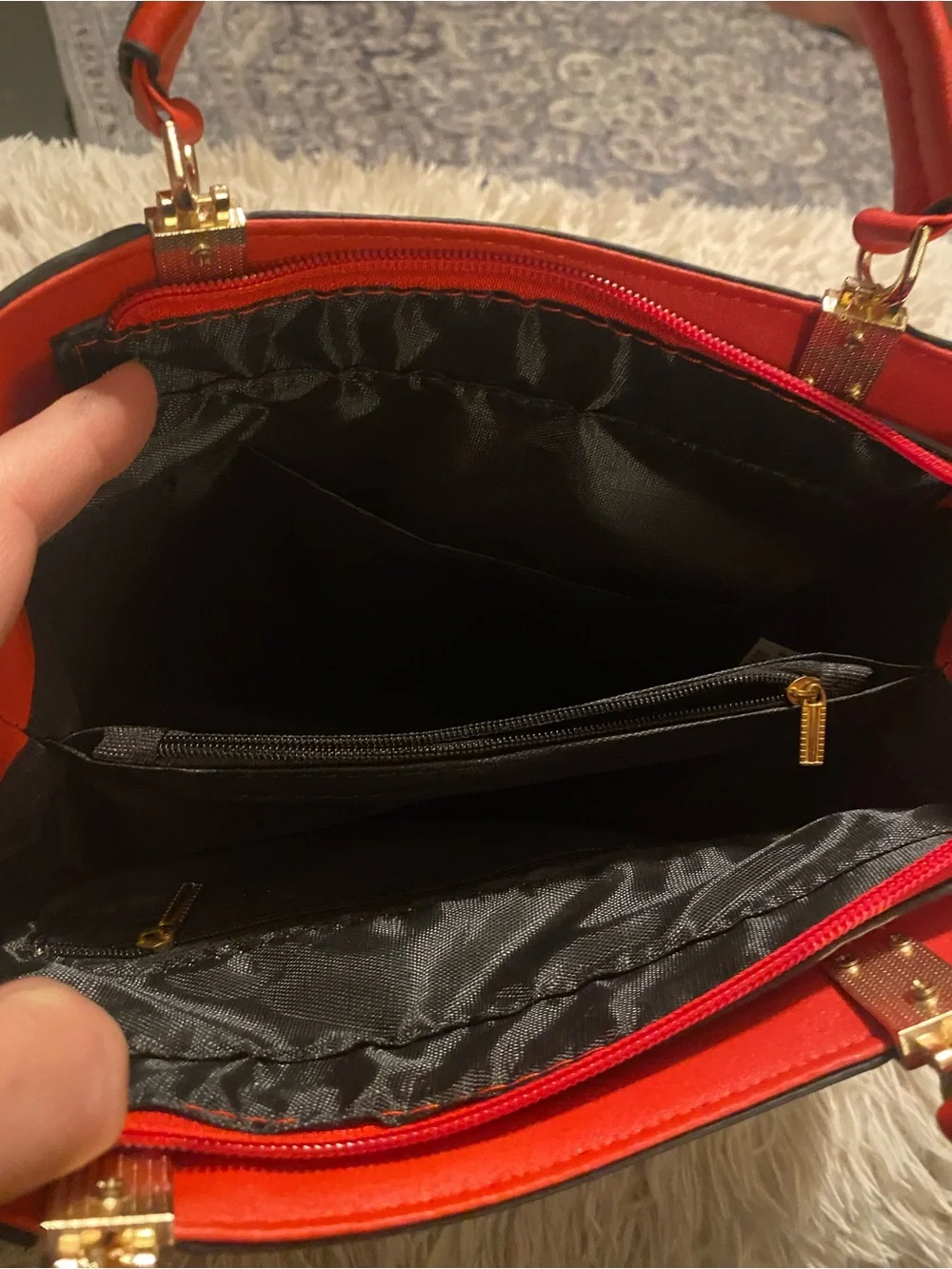 NWOT KUOY Multicolor Plaid Structured Satchel Top Handle Bag
